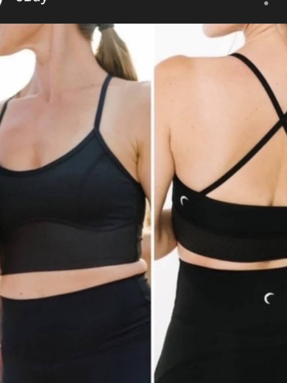 ZYIA Black Seamless Cross-Back Sports Bralette